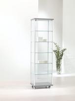 ITALFROM Grūdinto krištolo stiklo vitrina Reguliuojamas aukštis 53 x 39 x 18 cm