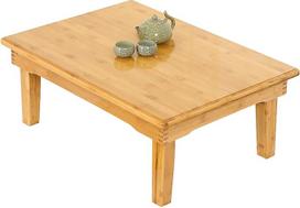 Japoniškas bambuko valgomojo stalas, sulankstomas žemas kavos staliukas, skirtas sėdėti ant grindų, sulankstomas Kotatsu stalas, ūkinio stiliaus meditacijos stalas (27,5 x 19,7 x 14,6 colių, natūralus)