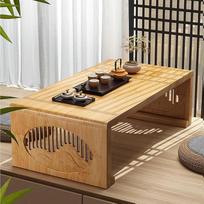 Japoniškas grindų stalas, sulankstomas kavos staliukas svetainei, valgomajam (natūralus, 100 x 48 x 40 cm, 39,4 x 18,9 x 15,7 colių)