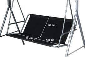 Juodas sodo sūpynių sėdynės dangtis Hamakas Sodo baldai supamasis krėslas (138x52x52cm)