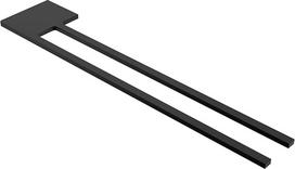 kalb | Slim rankšluosčių džiovintuvas su dviem strypais praustuvui, juodas, aliuminis, ilgis: 400 mm, aukštis: 6 mm, gylis: 80 mm
