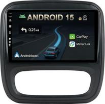 KEC 9 colių "Android 15" automobilinis radijas "Renault Trafic 3 2014-2021/Opel Vivaro B 2014-2018" su belaidžiu "Apple CarPlay" "Android Car Mirror Link" GPS navigacija "Bluetooth 5.0 WiFi USB Navi FM + atbuline eiga