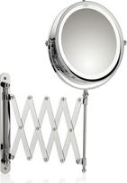 kela Valeria 20643 Sieninis kosmetinis veidrodis su LED apšvietimu Išplečiamas 1x / 5x didinimas/prisukamas Skersmuo 14 cm/chromuotas metalas