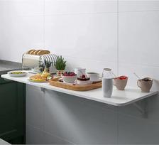 Klappbarer Wandtisch für Küche, Balkon, Frühstücksbar, platzsparend, schwimmender Schreibtisch mit Laptop-Computertisch, kleiner Drop-Blatt-Esstisch für Zuhause, Büro, Garage und Garten, Weiß