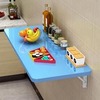 Klapptisch zur Wandmontage, für kleine Räume, robust, faltbar, für Küche, Waschküche, Restaurant, 100 x 30 cm, Blau