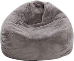 Klasikinis dirbtinio kailio Bean Bag Sėdynės pagalvėlė Grindų pagalvėlė taburetė Vaikų Bean Bags Baldų pagalvėlė Kėdė Sofa (tik dangtelis), pilka