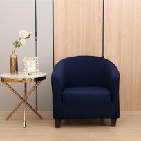 Klubo kėdė Slipcover, Stretch vonia kėdė padengti su elastinga bazė, universalus audinys fotelis, Slipcover, 1-dalinys kušetė padengti baro skaitiklis gyvenamasis kambarys (Navy Blue)