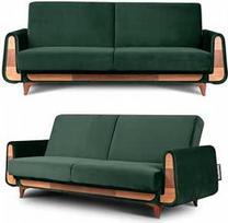 konsimo Gustavo Gustavo 3 vietų sofa-lova su miego funkcija, svetainės sofa-lova, sulankstoma sofa su gulimuoju paviršiumi, modernus audinys, pagaminta ES (tamsiai žalia, sofa 230 x 98 x 98 cm, veliūras)