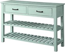 Konsolinis staliukas, modernus konsolinis sofos staliukas, ilgas sieninis staliukas, 2 stalčiai ir 3 pakopų lentyna su rankena, 45 x 14,9 x 30,7 (pilka)