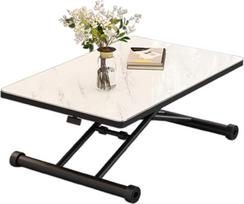 Konvertuojamas kavos valgomojo stalas Reguliuojamo aukščio sulankstomas stalas Medinis stalviršis Metalinės kojos (W120 x 60 x 10.71cm)