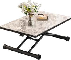 Konvertuojamasis sofos valgomojo stalas Reguliuojamas aukščio sulankstomas stalas Medienos viršus Metalinės kojos (spalva: A, dydis: 120x60x10, 71 cm)
