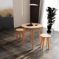 Krok Wood Dresden valgomojo stalas apvalus, buko masyvo 75 x 75 x 76 cm