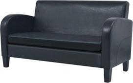 LAPOOH 2 sėdimų vietų sofa lova Sofa lova Sofos ir kušetės Išskleidžiama sofa dirbtinė oda juoda