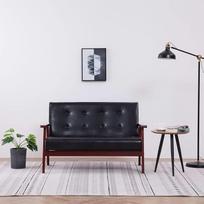 LAPOOH 2 sėdimų vietų sofa-lova gyvenamajam kambariui Apartamentai Lounge Sofos ir sofos išskleidžiama sofa juoda dirbtinė oda