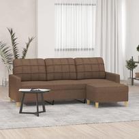 LAPOOH 3201004 3-vietė sofa su taburete, ruda, 180 cm Audinys, Sofos ir sofos, Sofa svetainė, Sofa paauglių kambariui, Sofa poilsiui, Sofa miegamajam, Miegamojo sofa, Minkšta sofa
