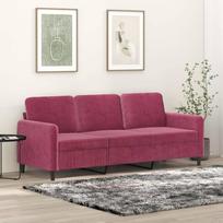 LAPOOH 359456 3-vietė sofa Vyno raudona 180 cm Velvet Lounge Sofa, Sofos ir sofos, Relax Sofa, Svetainės sofa