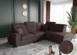 LENART FRIDERIK-EU Kampinė sofa su miego funkcija ir lovos dėže [Right - Brown] Svetainės baldai, Sofos ir sofos, Kampinė sofa, Kampinė sofa su miego funkcija, Sofa-lova su lovos dėže