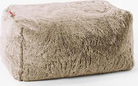 Lounge Pug mažas Footstool Pouf, aukso rudos spalvos pūkuotas triušių dirbtinio kailio audinys, Pouf Bean Bag taburetė Gyvenamasis kambarys