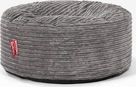Lounge Pug Pouf Bean Bag 65 cm apvalus grafito pilkos spalvos velvetinis audinys Patogi taburetė arba pėdkelnė
