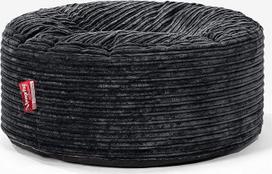 Lounge Pug Pouf Bean Bag 65 cm apvalus juodas velvetinis audinys Patogi taburetė ar pėdkelnė