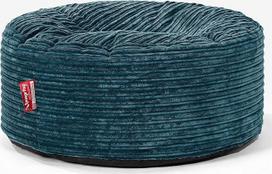 Lounge Pug Pouf Bean Bag 65 cm apvalus Teal Corduroy audinys Patogi taburetė ar pėdkelnė
