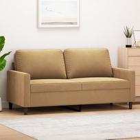 Loveseat 359206 2-viečių sofa Kanapa 2-viečių lovos rudos spalvos 140 cm Velvetas
