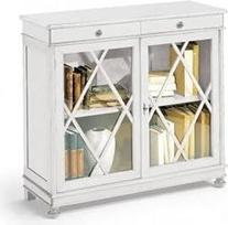 Mar.c.a. Design - Knygų spinta su vidinėmis lentynomis ir viršutiniais stalčiais, praktiškas ir elegantiškas baldas su vitrina, pagamintas iš tuopos medienos, matinės baltos spalvos - Povera Art Pagaminta Italijoje - Matmenys 110 x 40 x