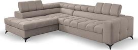 Margaret Hadas24 Andrea Kampinė sofa, L formos, miego funkcija, lovos dėžė, 267 x 205 cm, reguliuojami galvos atlošai Sofa, 4 vietų sofa lova, sofa lova, svetainės lentyna, kairė, smėlio spalvos