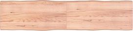 Massivholz behandeltes Live Edge Board Hellbraun 220 x 50 x (2 bis 4) cm - Ersatzbrett für Küche Couchtisch Esstisch Schreibtisch Arbeitsplatte