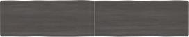 Massivholz Live-Edge behandelte Tischplatte Dunkelbraun 200 x 40 x (2 bis 4) cm - Ersatzbrett für Küche Couchtisch Esstisch Schreibtisch Platte