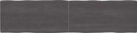 Massivholz Live Edge behandelte Tischplatte dunkelbraun 200 x 50 x (2-6) cm - Ersatzteller für Küche Couchtisch Esstisch Schreibtischplatte