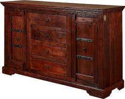 MASSIVMOEBEL24.DE "Oxford Acacia" bufetas 150 x 45 x 89 cm, spalva: Tamsiai ruda spalva, dydis: 150 x 45 x 89 cm (plotis x gylis x aukštis)