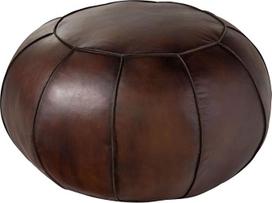 MASSIVMOEBEL24.DE Chesterfield Brown Pouf taburetė 100 % natūrali oda #19 Vintage stilius 58 x 58 x 38 cm Sėdynės pagalvėlė
