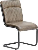 MASSIVMOEBEL24.DE Iron Label #03 Konsolinė kėdė 52 x 62 x 89 cm, spalva: Pilka, kiekis: 1 vnt: 1 vnt., Medžiaga: Kėdės komplektacija: natūrali oda