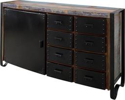 MASSIVMOEBEL24.DE Komoda iš regeneruotos medienos 143 x 43 x 90 cm Įvairiaspalvis lakuotas pramoninis #102