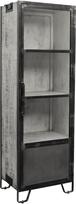 MASSIVMOEBEL24.DE Mango vitrina 60 x 40 x 180 Pilka lakuota Sunkioji pramonė #140