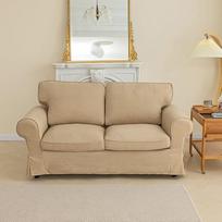 MASWOND Waschbarer und weicher EKTORP Zweisitzerbezug, speziell angefertigt, kompatibel mit IKEA EKTORP 2-Sitzer-Sofa (5 Stück, Taupe)