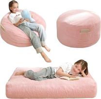 MAXYOYOYO Bean Bag kėdės lova vaikams, konvertuojamasis pupelių maišas, sulankstomas iš tinginio kėdės į grindų čiužinio lovą, užpildyta grindų sofa, kušetė, sofos lova berniukams ir mergaitėms, didelio tankio