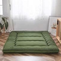MAXYOYOYO Futon čiužinys, grindų čiužinys, paminkštintas japoniškas Tatami dygsniuotas gultas, storas, sulankstomas, miegamasis kilimėlis, susuktas čiužinys, grindų gultas, svečių čiužinys (žalias, 90 x 190 cm)