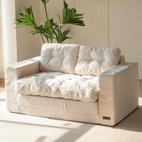 MAXYOYOYO Grindų sofa lova 140 cm pločio su pagalvėle, 2-in-1 sulankstoma lyninė sofa su 2 sėdimomis vietomis ir miego funkcija, 101 x 196 cm gulimas paviršius svetainei, miegamajam, poilsio kambariui