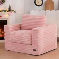 MAXYOYOYO Milžiniškas pupelių maišas kėdė suaugusiesiems, paminkštinta grindų sofa su pagalvėle ir porankiais, didelis pupelių maišas sofa pliušinis kėdė pupelių maišas kušetė miegamajame gyvenamajame kambaryje, rožinė