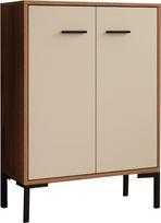 MB Muebles Bonitos Svetainės baldų spinta Svetainės baldų spintelė Maža spintelė Plotis 60 x aukštis 84 x gylis 30 cm Šiuolaikinė spalva Riešutmedžio ir pilka L15