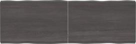 Medžio masyvo apdorota tamsiai ruda stalo lenta 180 x 60 x (2-6) cm "Live Edge" pakeitimas virtuvės kavos valgomojo stalo stalviršiui