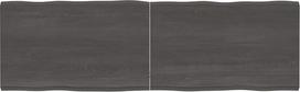Medžio masyvo tamsiai rudos spalvos apdorotas stalo viršus 160 x 50 x (2-4) cm Live Edge pakeitimas virtuvės kavos stalui valgomojo stalo stalviršiui