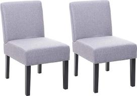 Mendler HWC-F61 Valgomojo kėdės Lounge Chair Audinys / tekstilė 2 vnt., pilkos spalvos