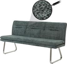 Mendler HWC-H70 Valgomojo suolas Minkštas suolas Atlošas Audinys / tekstilė Chenille Šlifuotas nerūdijantis plienas 180 cm Mėlyna / žalia