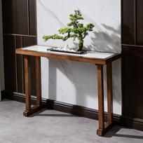 Mid-Century Modern Konsolentisch mit Sintrastersteinplatte, 31.5" Schmaler Eingangstisch Sofatisch Hinter dem Sofa für Flur Wohnzimmer Foyer(White)