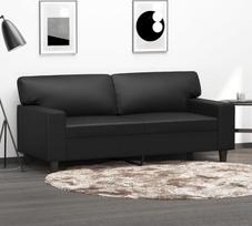 Minkšta sofa 359417 2 vietų sofa sofa 2 vietų minkštasuoliai gyvenamajam kambariui Sofa minkštasuoliai juoda 140 cm dirbtinė oda