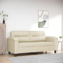 Minkšta sofa 359584 2 vietų sofa sofa 2 vietų minkštasuoliai Kreminė 140 cm dirbtinė oda