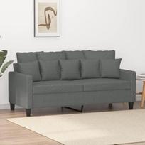 Minkštas minkštasuolis 359268 2-viečių sofa Kušetė 2-viečiai minkštasuoliai Tamsiai pilka 140 cm audinys
